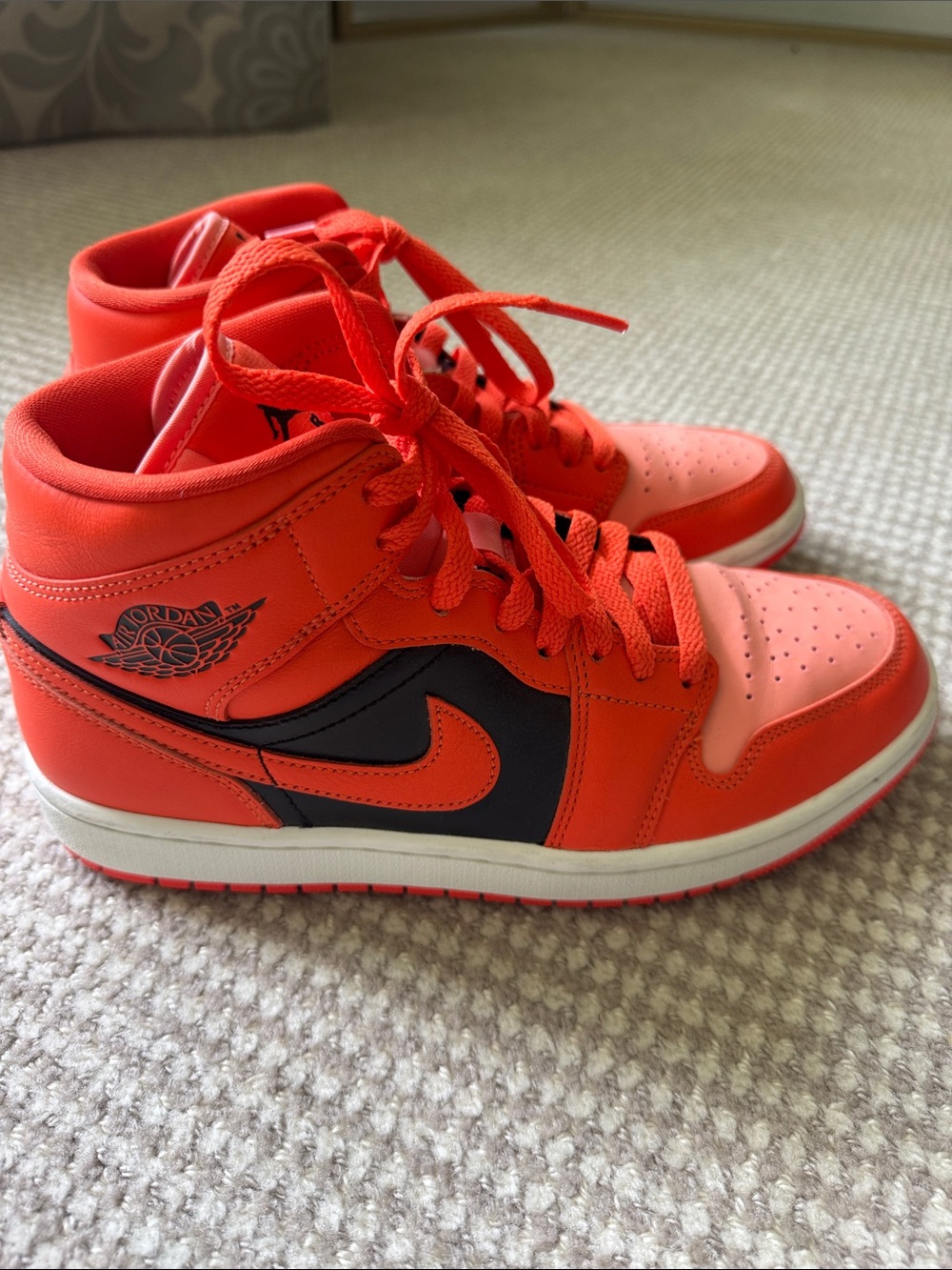 Nike Mid Air Jordan Sneakers in Orange and Black